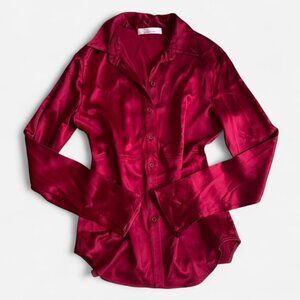 Liviana Conti Satin Button-up Blouse